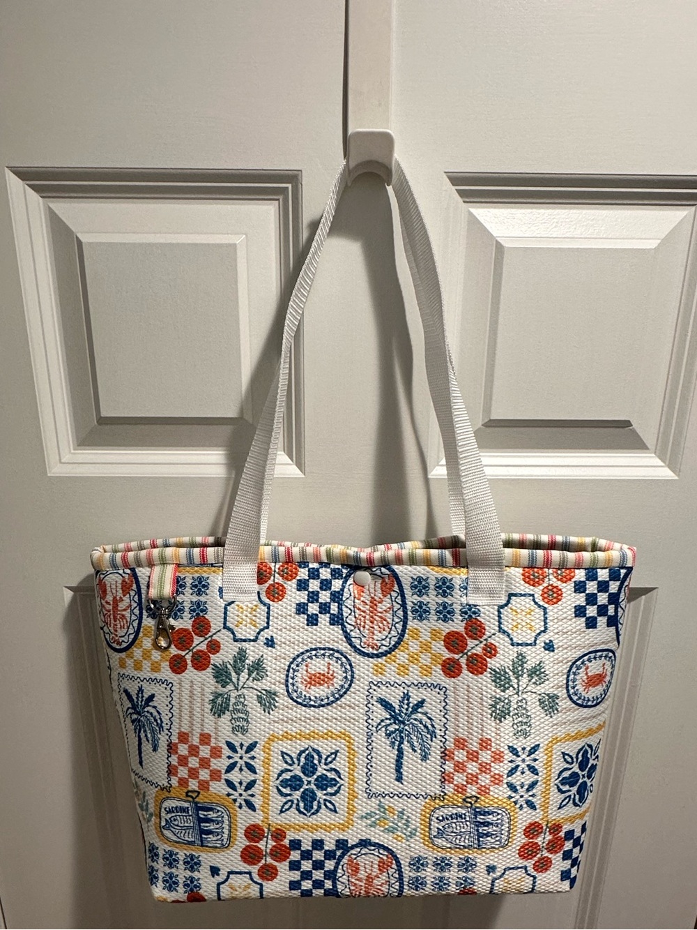 Tote Bag - Multi-Color Printed with White Straps